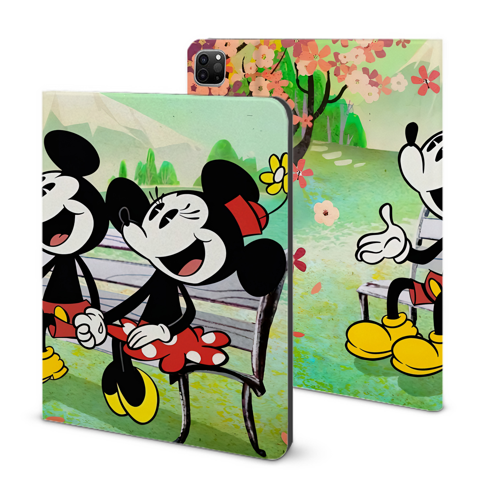 （画像用） ミッキーマウス Mickey Mouse IPad ケース ブック型 PUレザー TPU 耐衝撃 軽量 薄型 ペン収納なし 全面保護 IPad 各モデル対応